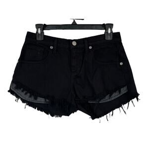 Ramy Brook Shorts Christa boyfriend denim black size 25